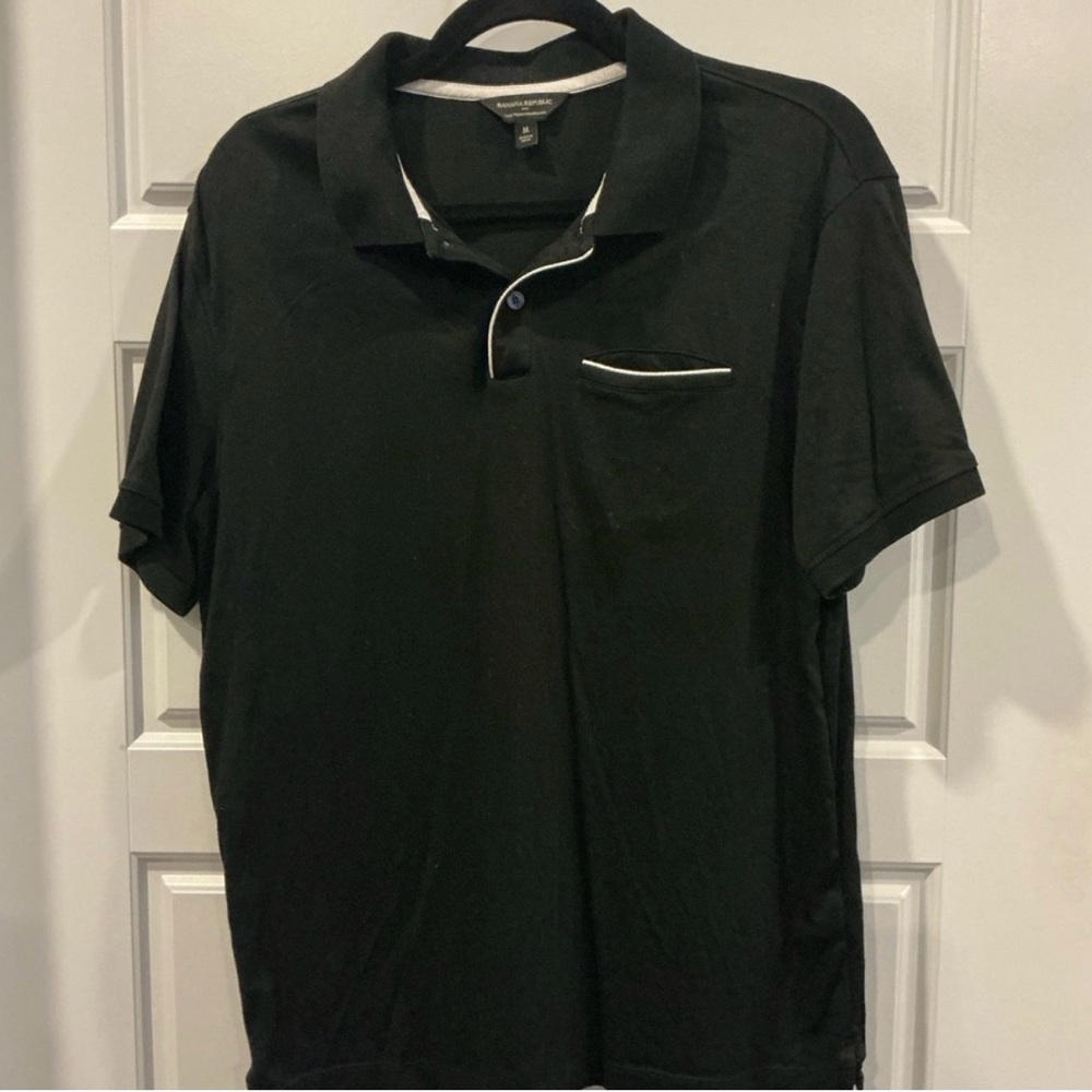 Banana Republic Men’s Polo Bundle (3) | Medium | White, Navy & Black
